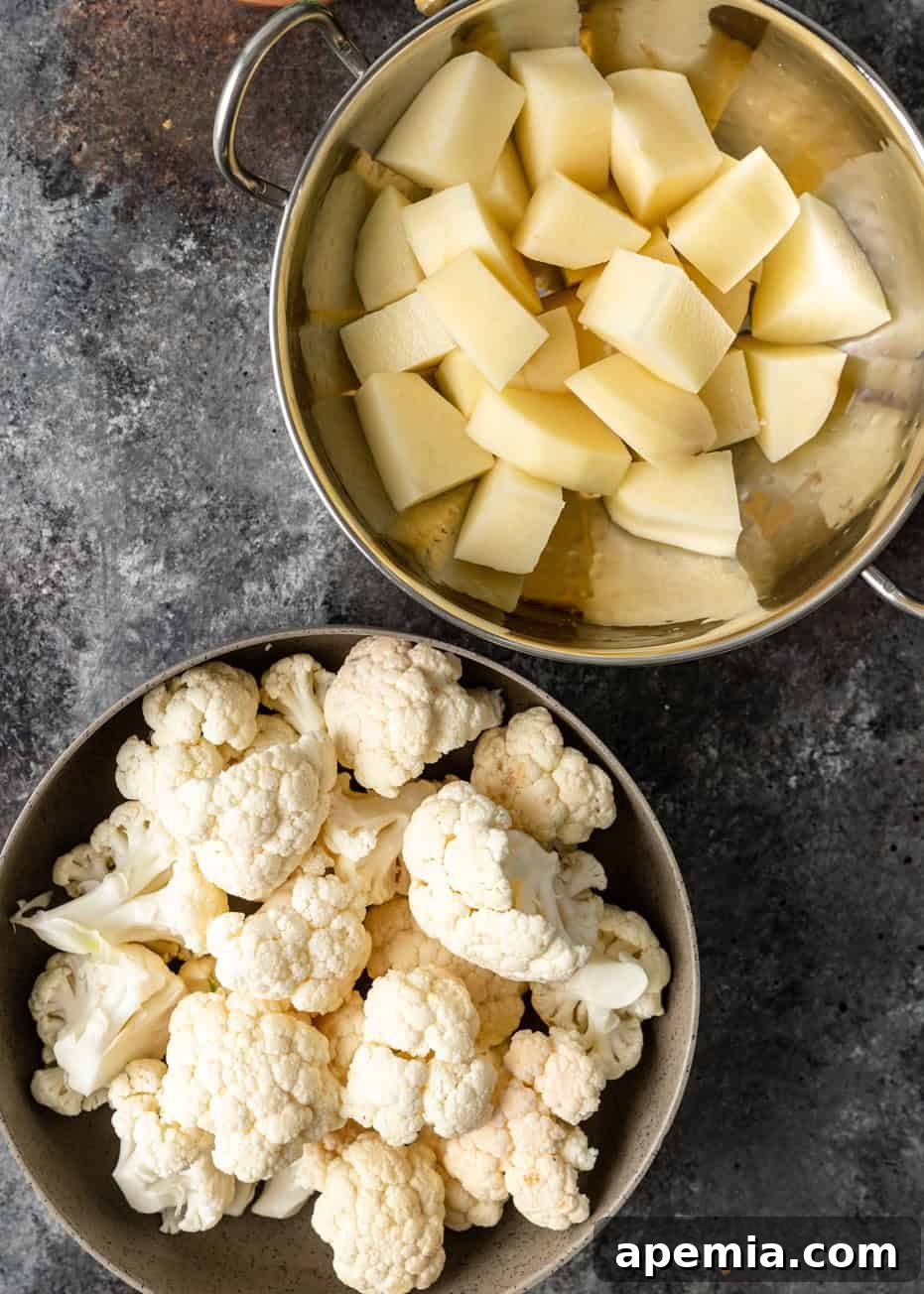 overhead: ingredients to make this aloo gobi recipe