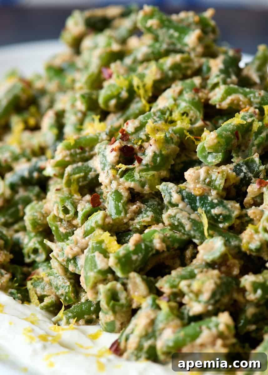 closeup side view: ready to eat lebanese green beans