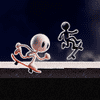 Μαύρο και άσπρο Stickman